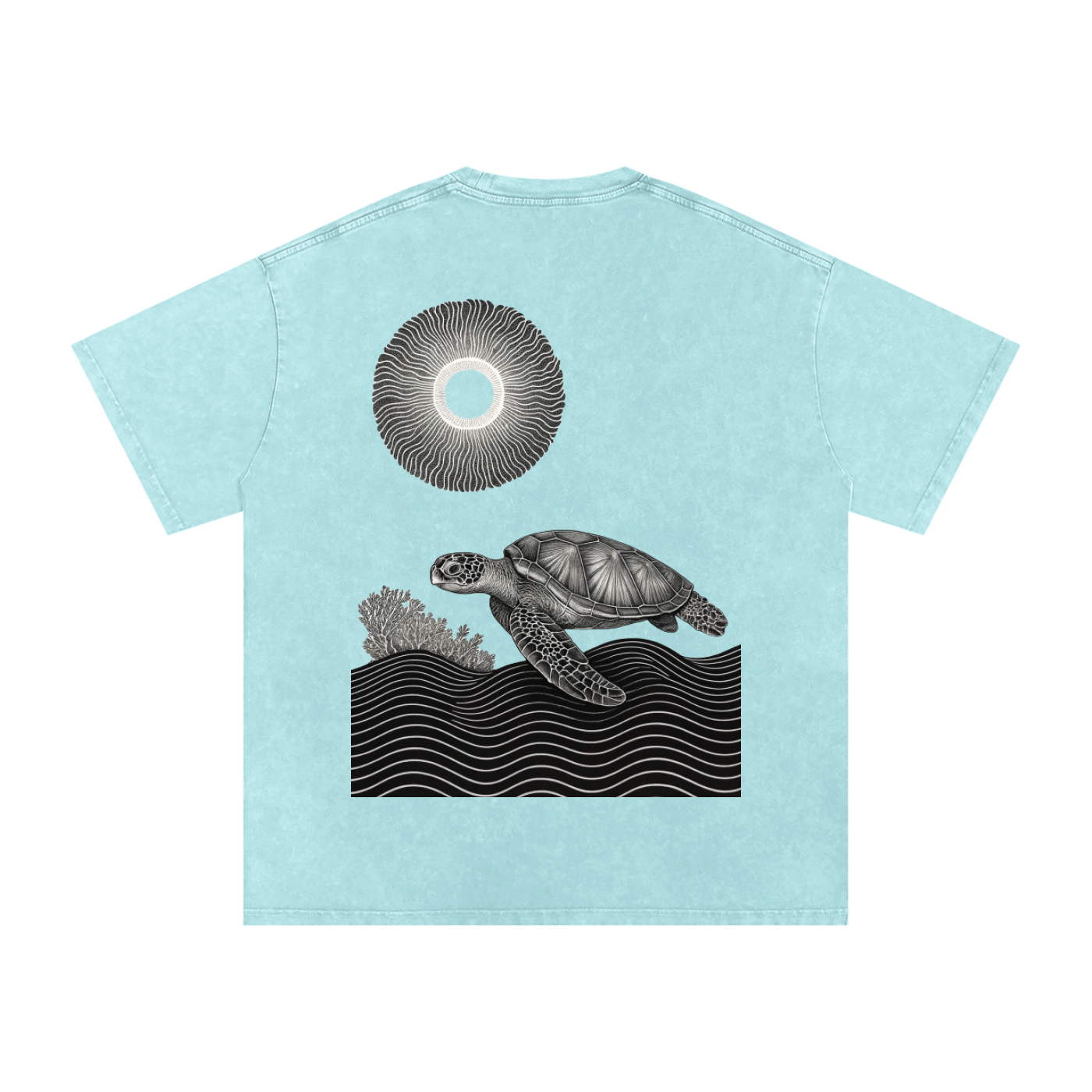 Snow Washed Oversized Cotton T-Shirt