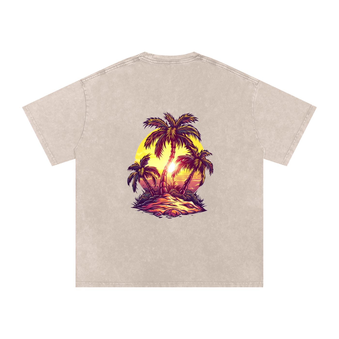 Snow Washed Oversized Cotton T-Shirt
